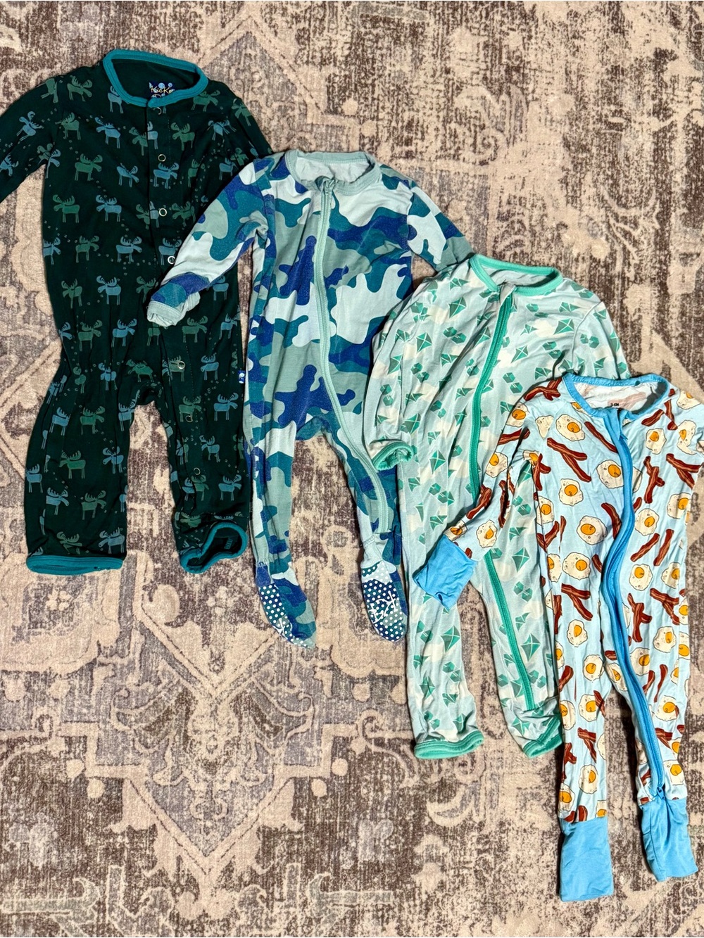 Kickee Pants Baby Boy Footed Pajama Bundle